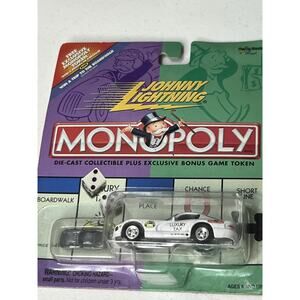 JOHNNY LIGHTNING MONOPOLY DODGE VIPER‎ LUXURY TAX + MATCHING MONOPOLY GAME PIECE